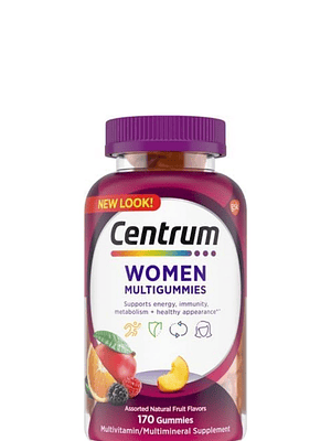Multivitamínico Centrum Gummies Adultos 170 Gomitas | Vitaminas A, C, D, E, B12, Biotina y Zinc | Energía, Inmunidad y Salud Diaria  | Colombia