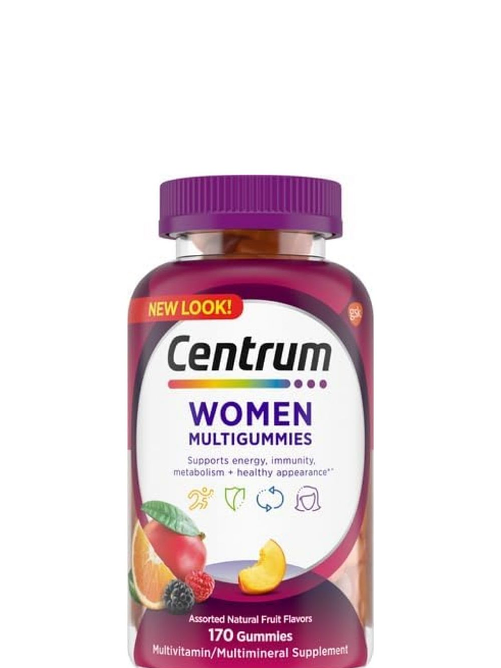 Multivitamínico Centrum Gummies Adultos 170 Gomitas | Vitaminas A, C, D, E, B12, Biotina y Zinc | Energía, Inmunidad y Salud Diaria  | Colombia 1