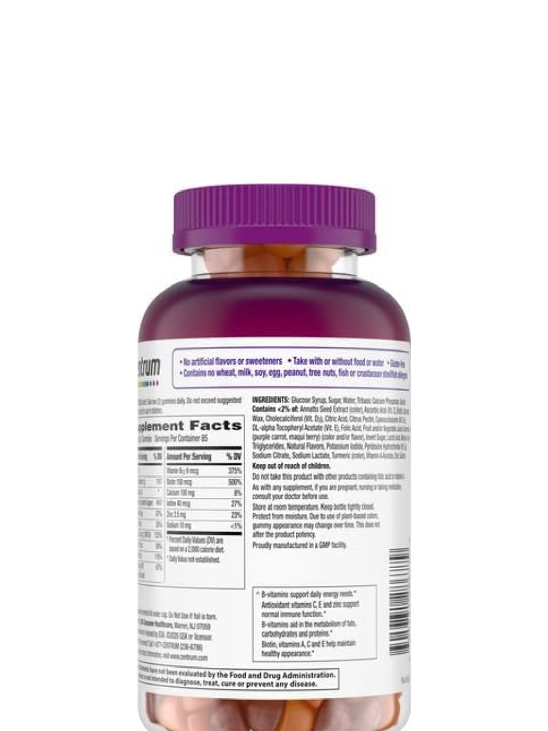 Multivitamínico Centrum Gummies Adultos 170 Gomitas | Vitaminas A, C, D, E, B12, Biotina y Zinc | Energía, Inmunidad y Salud Diaria  | Colombia 3