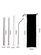 Kit Pitillos Metálicos Reutilizables x3 con Bolsa | Acero Inoxidable 18/8 | Alternativa Ecológica sin Microplásticos - Miniatura 3
