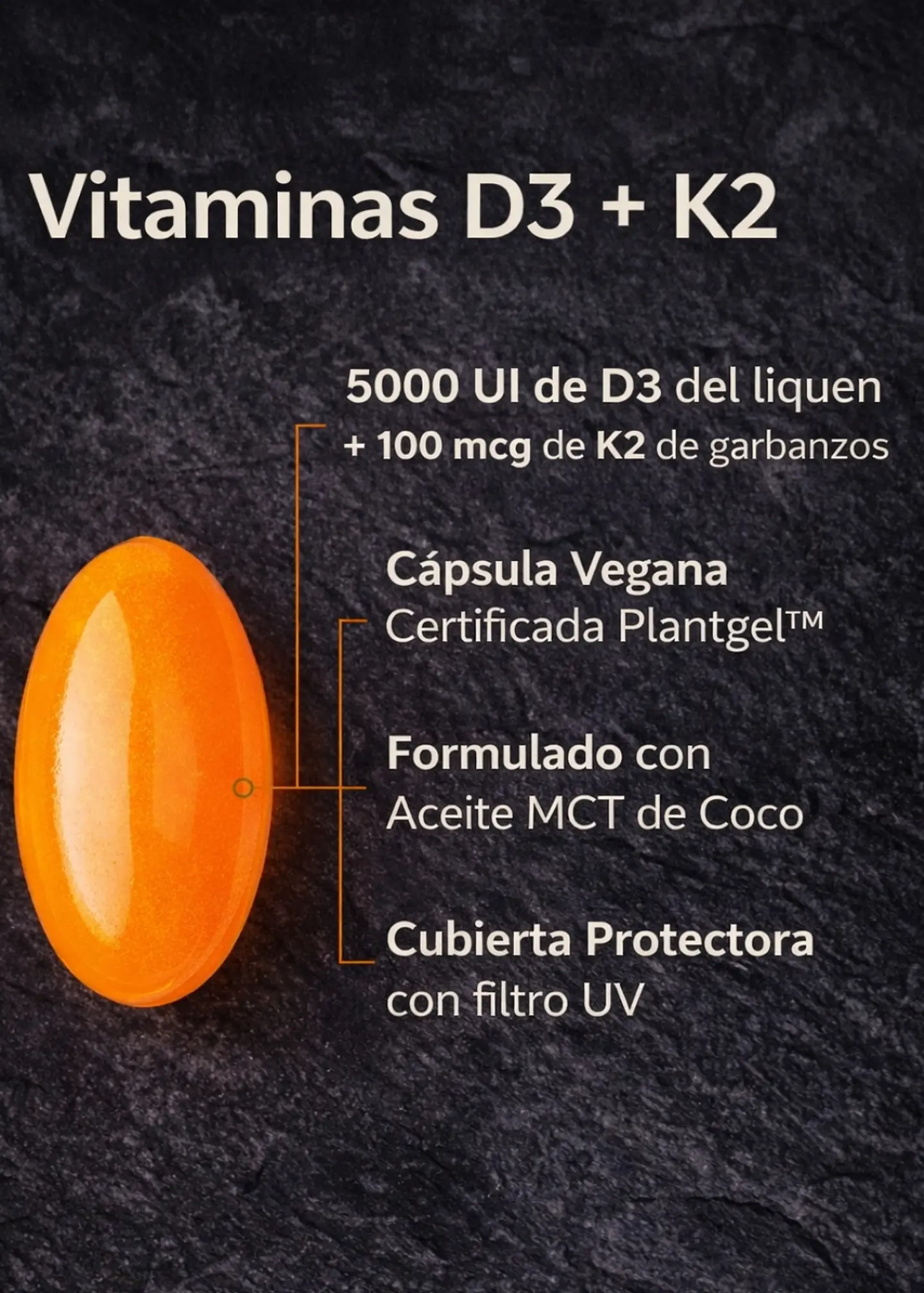Vitamina D3 + K2 Sports Research 5000 IU D3 Vegetal + 100 mcg MK-7 | Vegana, Sin OGM | 160 Cápsulas Blandas Líquidas  |  Colombia 2