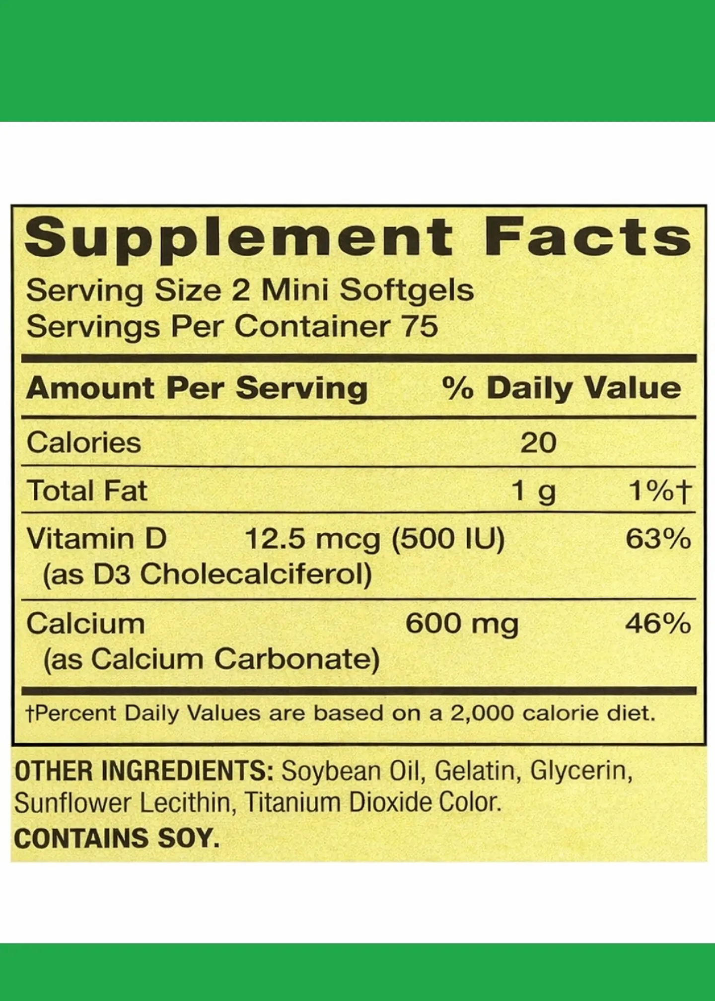 Calcio Mini 600 mg Plus Vitamina D3 Spring Valley | Apoyo a la salud de huesos y dientes | Suplemento dietético | 150 mini cápsulas | Colombia 2