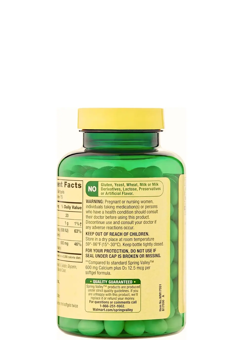 Calcio Mini 600 mg Plus Vitamina D3 Spring Valley | Apoyo a la salud de huesos y dientes | Suplemento dietético | 150 mini cápsulas | Colombia 3
