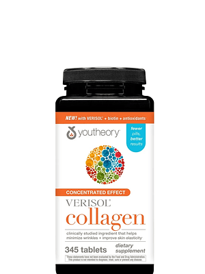 Youtheory Colágeno VERISOL®  345 Tabletas | Colágeno Bioactivo para Piel, Cabello y Uñas | Fórmula con Biotina y Vitamina C | Colombia
