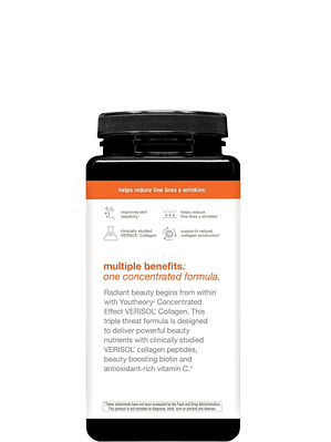 Youtheory Colágeno VERISOL®  345 Tabletas | Colágeno Bioactivo para Piel, Cabello y Uñas | Fórmula con Biotina y Vitamina C | Colombia