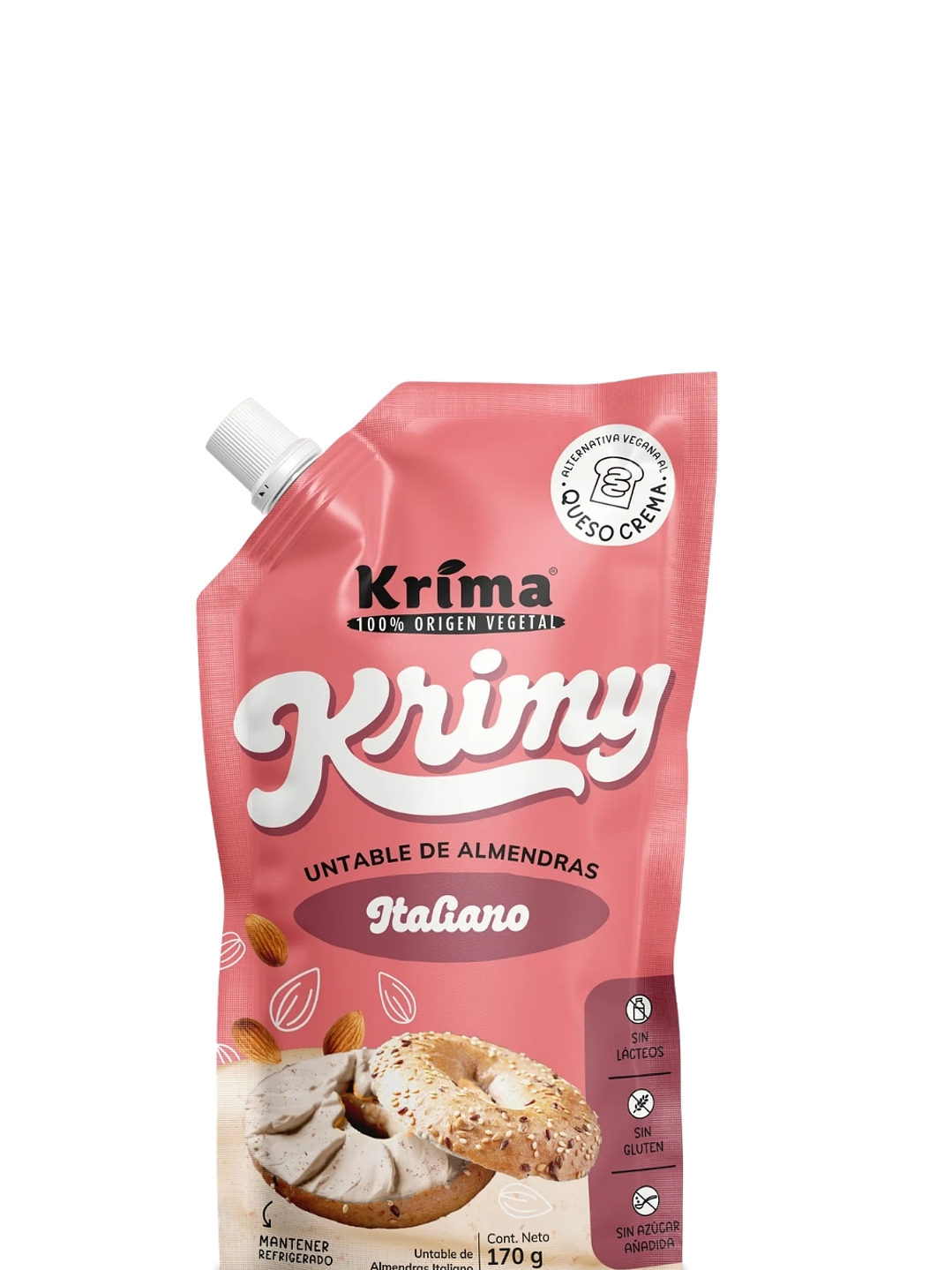 Queso Crema de Almendras Italiano 170 g | Alternativa Vegetal Tipo Queso Crema | Sin Lácteos, Vegano y Sin Gluten   1