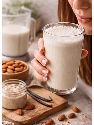 Base de Almendras Vainilla 90 g | Prepara Leche de Almendra Natural en Segundos | 100% Vegana, Sin Lactosa, Sin Gluten y Sin Azúcar