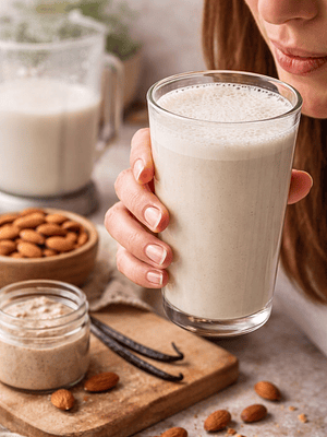 Base de Almendras Vainilla 90 g | Prepara Leche de Almendra Natural en Segundos | 100% Vegana, Sin Lactosa, Sin Gluten y Sin Azúcar