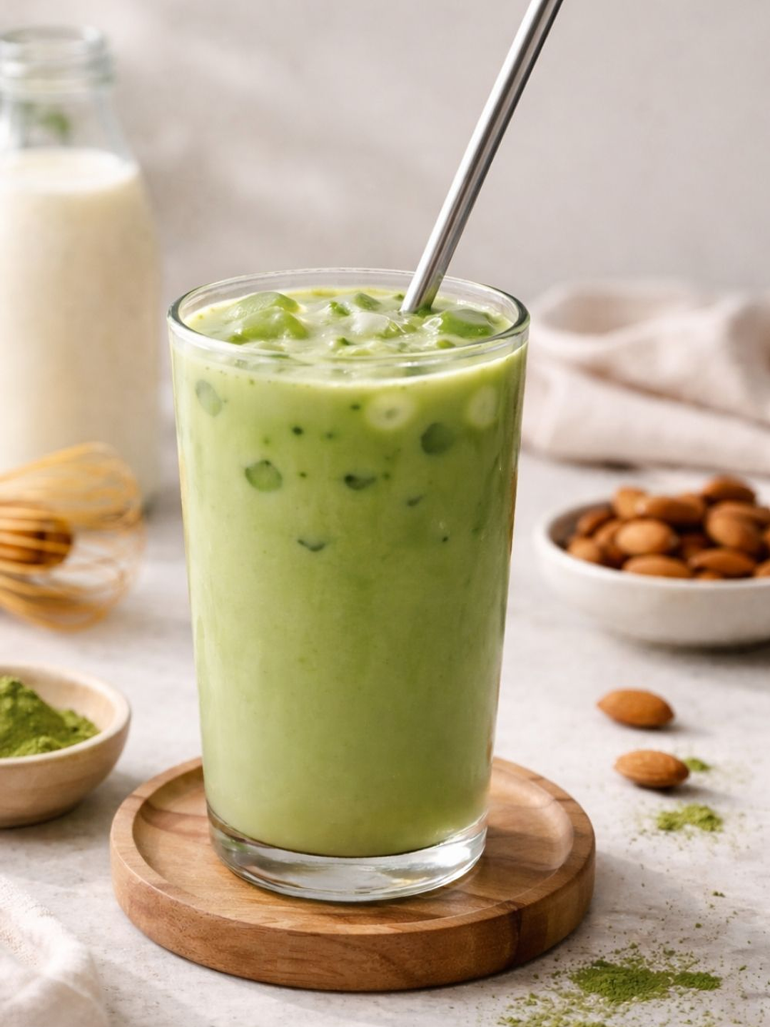 Base de Almendras & Té Matcha 90 g | Prepara Matcha Latte Natural en Segundos | 100% Vegana, Sin Lactosa, Sin Gluten y Sin Azúcar 2