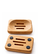 Jabonera de Bambú Natural  7 × 10 × 1 cm con Soportes Antideslizantes | Drenaje para Mantener el Jabón Seco | Ecológica, Reutilizable y Biodegradable - Miniatura 1