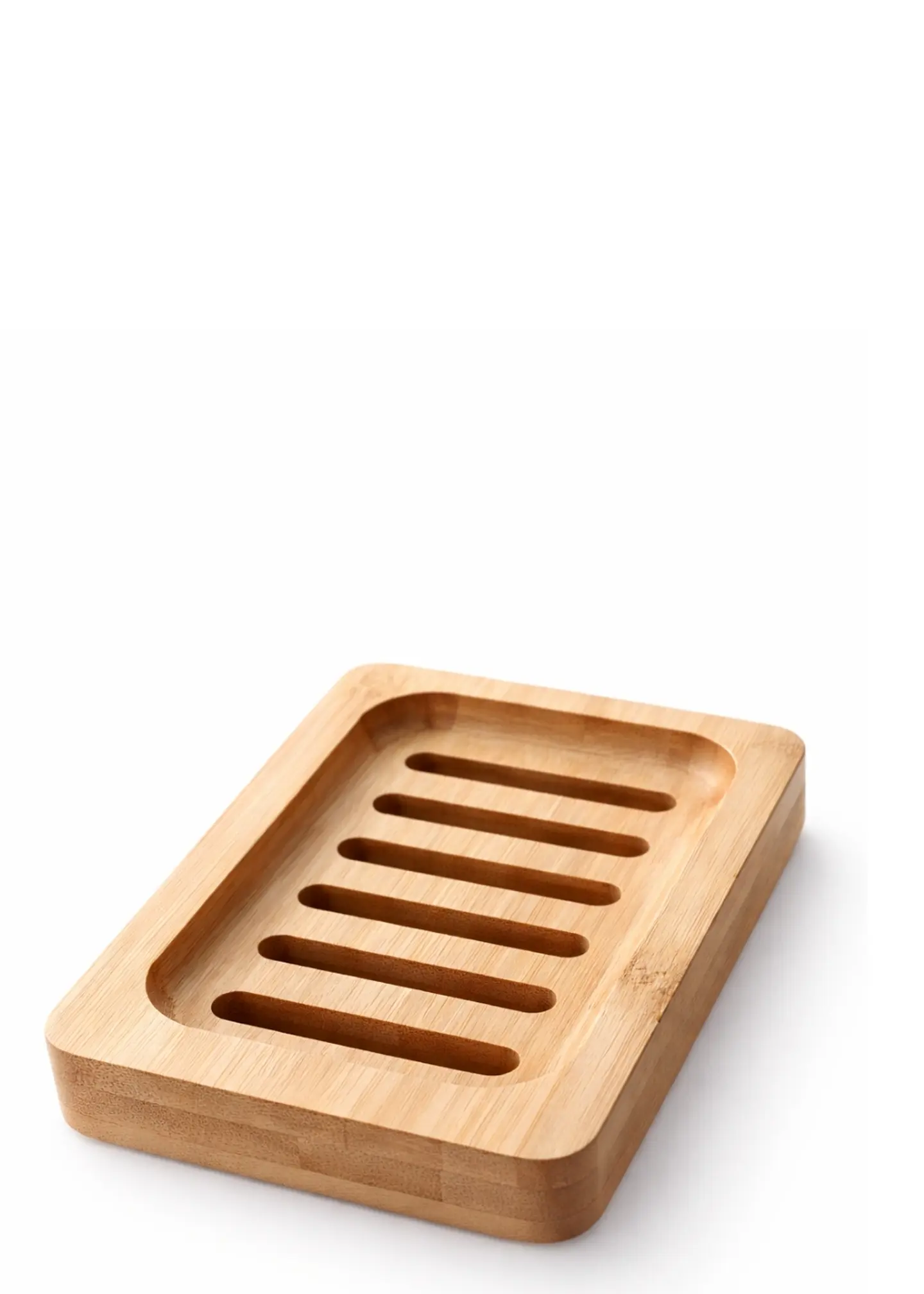 Jabonera de Bambú Natural 8.5 × 12.5 × 2 cm | Drenaje para Mantener el Jabón Seco | Ecológica, Reutilizable y Biodegradable 1