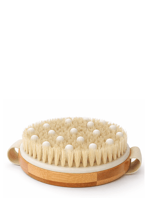 Cepillo Corporal de Bambú con Nódulos de Masaje | Exfoliación Natural y Estimulación de la Circulación | Cepillado en Seco o en Ducha
