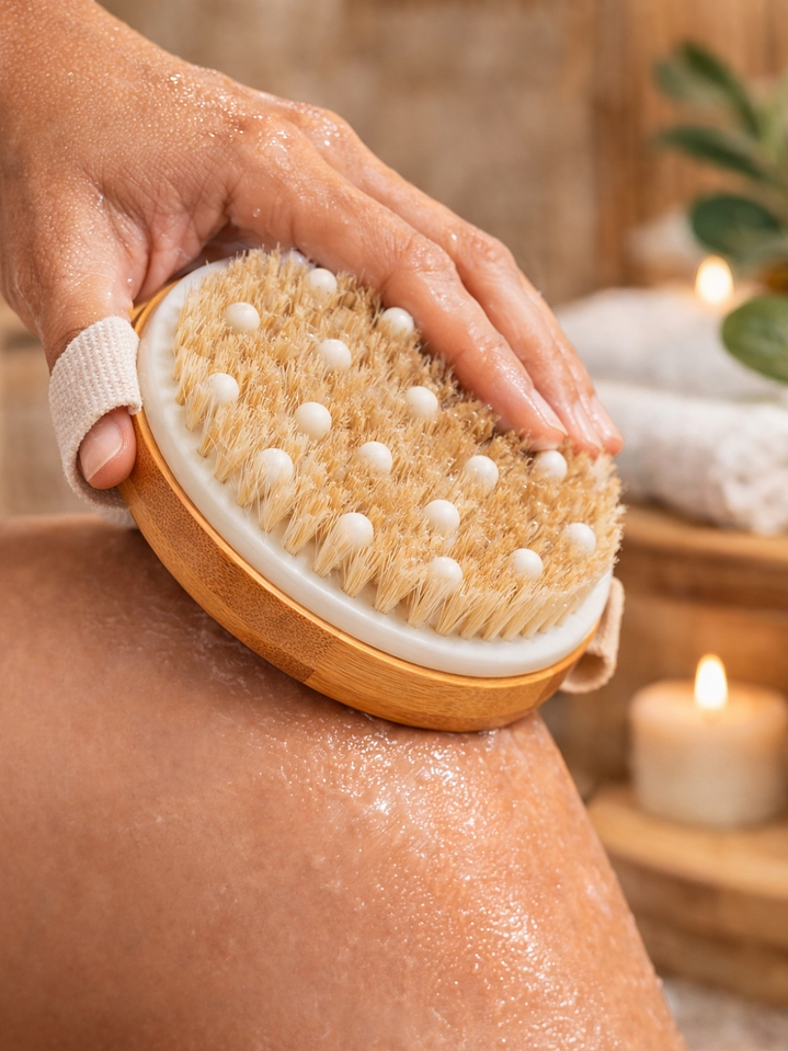 Cepillo Corporal de Bambú con Nódulos de Masaje | Exfoliación Natural y Estimulación de la Circulación | Cepillado en Seco o en Ducha 2