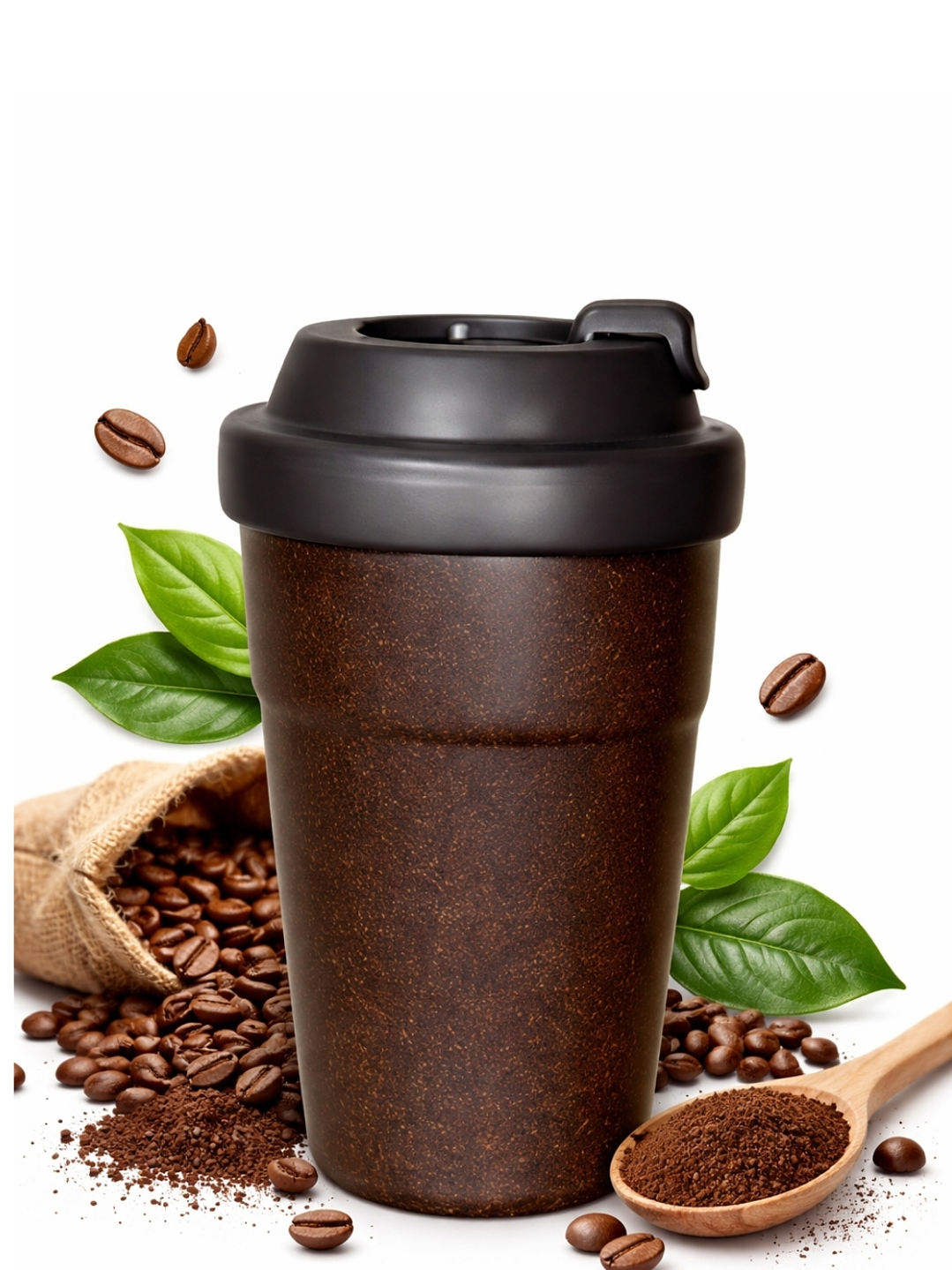 Mug Ecológico de Pulpa de Café 350 ml | Taza Reutilizable de Biomasa 40% Café | Doble Pared | Alternativa Sostenible al Plástico 1