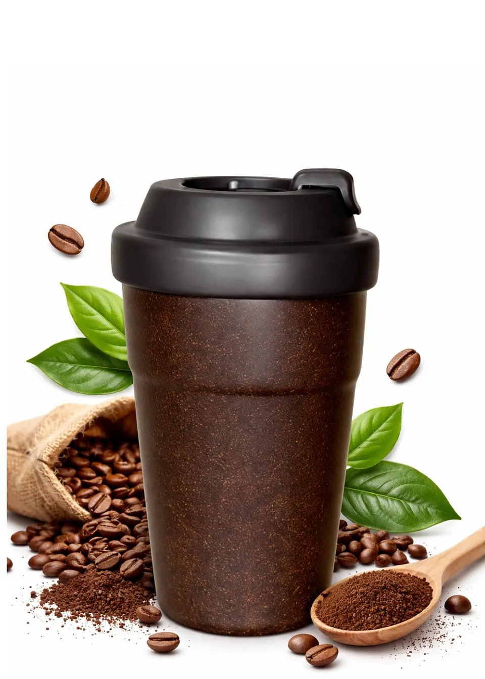Mug Ecológico de Pulpa de Café 350 ml | Taza Reutilizable de Biomasa 40% Café | Doble Pared | Alternativa Sostenible al Plástico 1