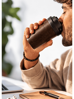 Mug Ecológico de Pulpa de Café 350 ml | Taza Reutilizable de Biomasa 40% Café | Doble Pared | Alternativa Sostenible al Plástico