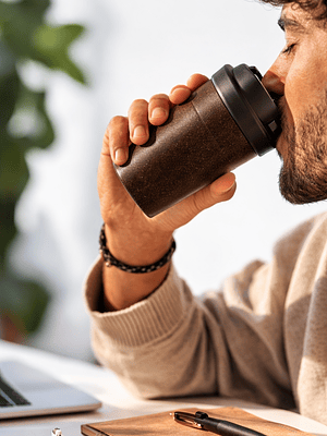 Mug Ecológico de Pulpa de Café 350 ml | Taza Reutilizable de Biomasa 40% Café | Doble Pared | Alternativa Sostenible al Plástico