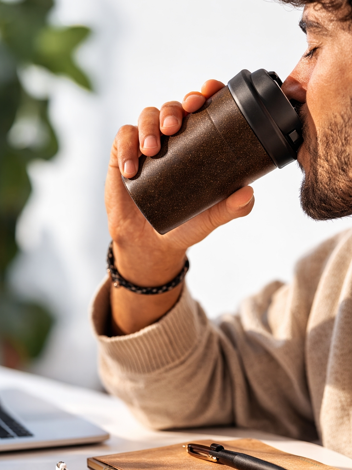 Mug Ecológico de Pulpa de Café 350 ml | Taza Reutilizable de Biomasa 40% Café | Doble Pared | Alternativa Sostenible al Plástico 2