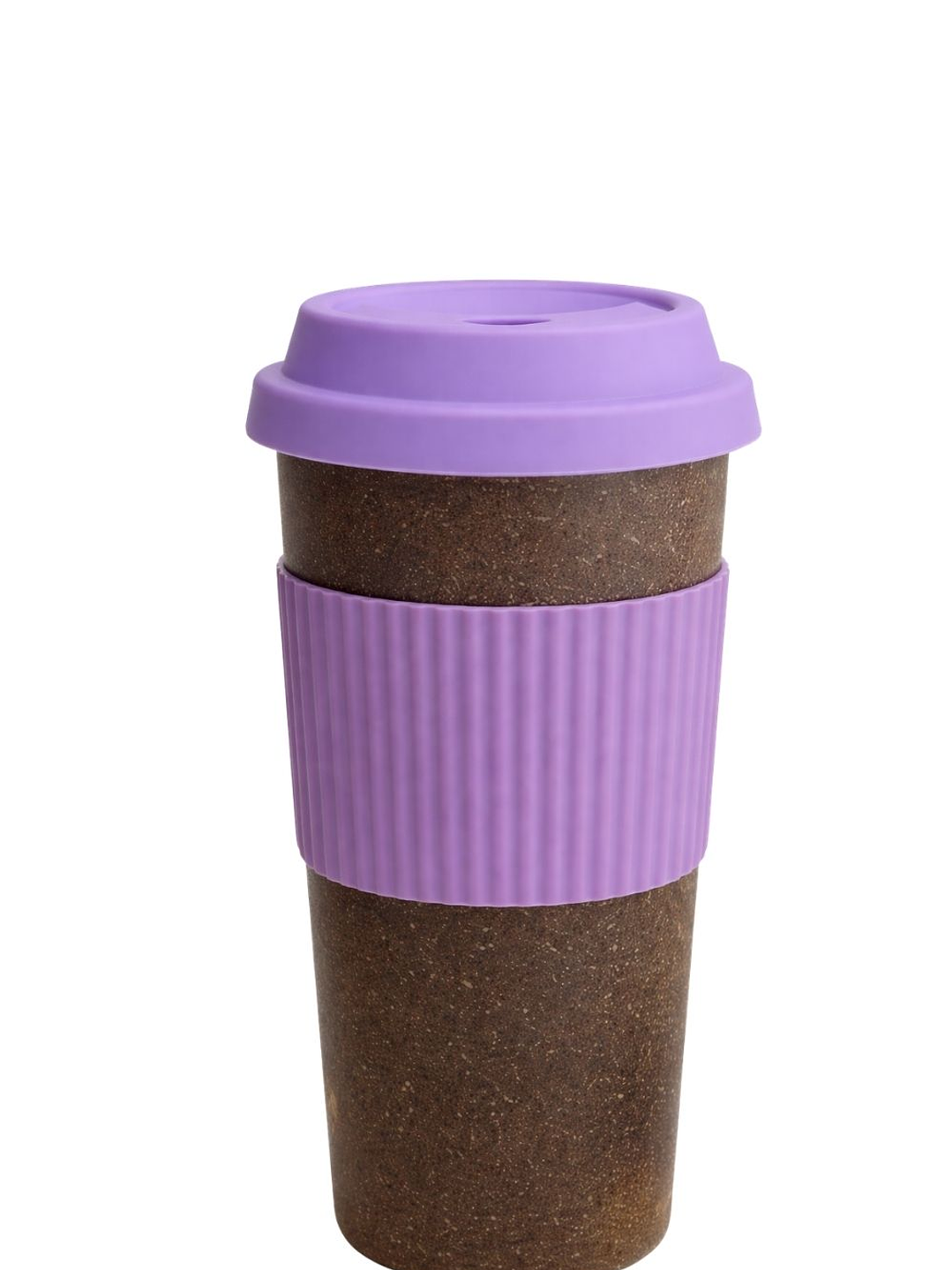 Mug Ecológico de Fibra de Café 400 ml con Tapa de Silicona MORADO | Taza Reutilizable Sostenible | Libre de BPA | Alternativa al Plástico 1