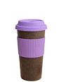 Mug Ecológico de Fibra de Café 400 ml con Tapa de Silicona MORADO | Taza Reutilizable Sostenible | Libre de BPA | Alternativa al Plástico - Miniatura 1