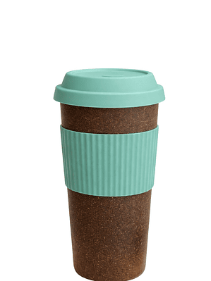 Mug Ecológico de Fibra de Café 400 ml con Tapa de Silicona VERDE | Taza Reutilizable Sostenible | Libre de BPA | Alternativa al Plástico