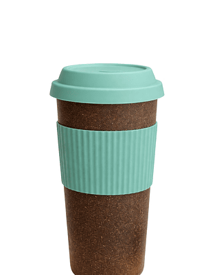 Mug Ecológico de Fibra de Café 400 ml con Tapa de Silicona VERDE | Taza Reutilizable Sostenible | Libre de BPA | Alternativa al Plástico