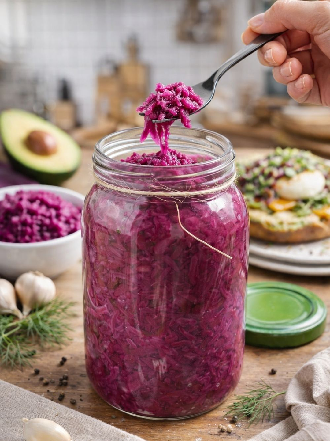 Chucrut de Repollo Morado Artesanal 500 g | Fermentado Natural con Probióticos | Sin Conservantes ni Aditivos | INVIMA 2