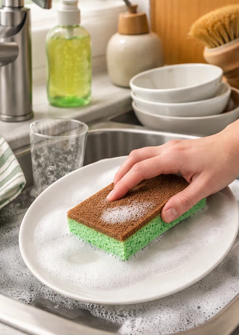 Esponja de Celulosa Natural Ecológica Biodegradable | Súper Absorbente | No Raya | Alternativa Sostenible a las Esponjas Plásticas