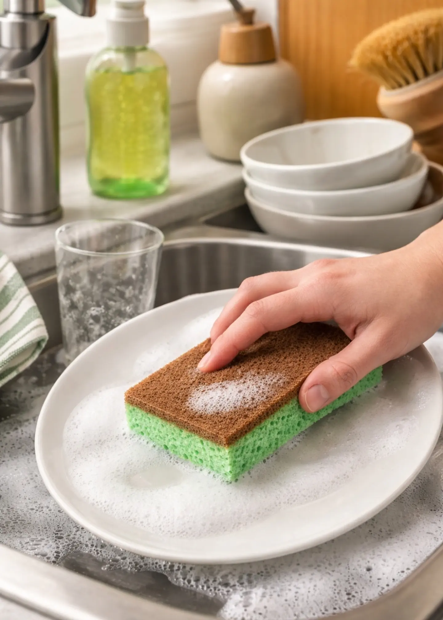 Esponja de Celulosa Natural Ecológica Biodegradable | Súper Absorbente | No Raya | Alternativa Sostenible a las Esponjas Plásticas 2