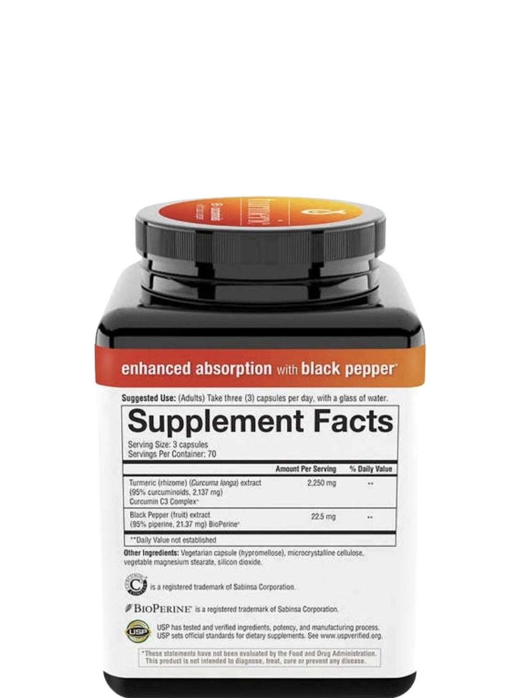 Youtheory Cúrcuma Extra Fuerza 2.250 mg x 210 Cápsulas | 95% Curcuminoides + BioPerine® | Alta Absorción Antioxidante 2