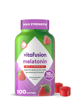 Melatonina en Gomitas 10 mg Vitafusion 100 Gomitas | Apoyo Natural para Dormir Mejor | Sabor Fresa | Sin Gluten ni Colorantes Artificiales | Colombia