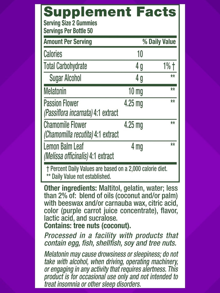 Melatonina en Gomitas 10 mg Vitafusion 100 Gomitas | Apoyo Natural para Dormir Mejor | Sabor Fresa | Sin Gluten ni Colorantes Artificiales | Colombia 3