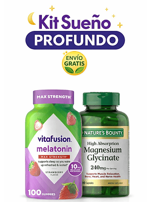 Kit Sueño Profundo con Melatonina 10 mg en GoKit Sueño Profundo y Reparador | Magnesio Glicinato + Melatonina 10 mg | Descanso Natural y Relajación | Envío Gratis Colombia