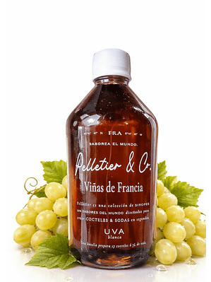 Syrup Uva Blanca & Flor de Saúco 510 ml | Viñas de Francia Pelletier | Bebida Natural Tipo Soda o Cóctel | Rinde 3 Litros 
