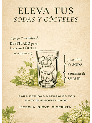 Kit Soda Natural Frutos Rojos 510 ml | Reino Escarlata | Syrup + Copita Medidora + Bebida Carbonatada en Vidrio | Rinde 2.5–3 Litros o 17 Cócteles | Frambuesa e Hibisco