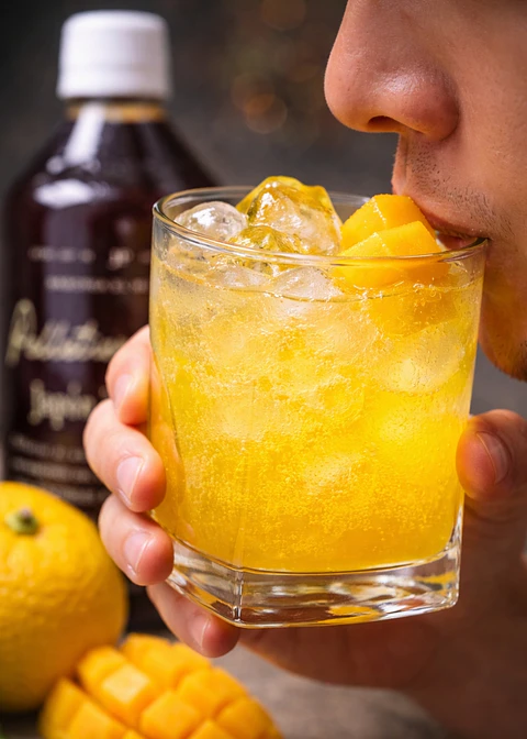 Syrup Japón Tropical 510 ml | Yuzu Japonés, Maracuyá y Mango Alphonso | Bebida Natural Tipo Soda o Cóctel | Rinde 2.5–3 Litros | Perfil Cítrico Exótico