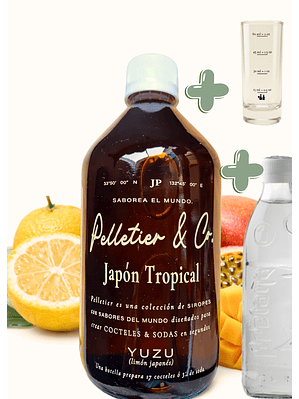 Kit Soda Natural Japón Tropical 510 ml | Yuzu Japonés, Maracuyá y Mango Alphonso | Bebida Tipo Soda o Cóctel | Rinde 2.5–3 Litros | Perfil Cítrico Exótico
