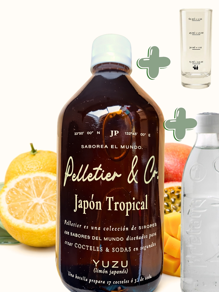 Kit Soda Natural Japón Tropical 510 ml | Yuzu Japonés, Maracuyá y Mango Alphonso | Bebida Tipo Soda o Cóctel | Rinde 2.5–3 Litros | Perfil Cítrico Exótico 1