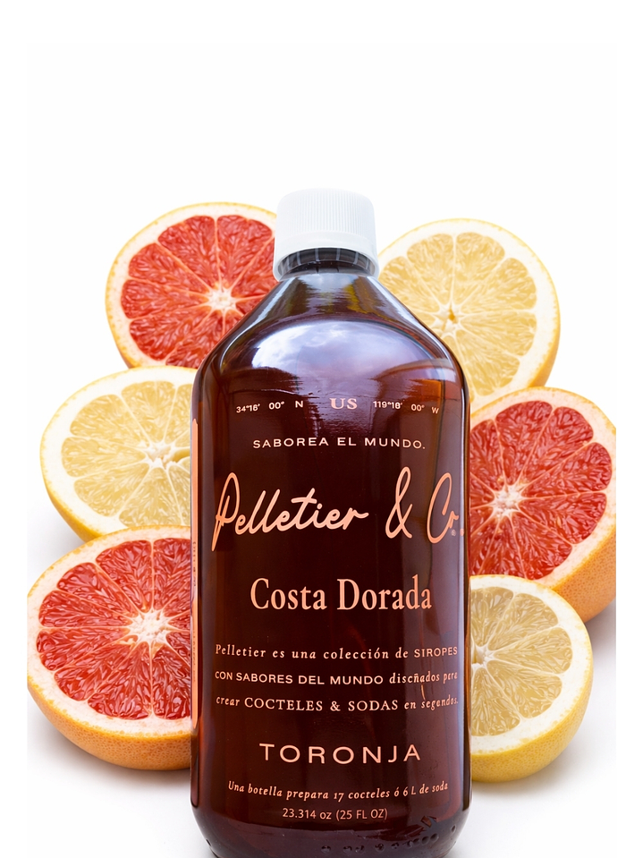 Syrup Costa Dorada Toronja Rubí y Blanca 510 ml | Perfil Cítrico Sofisticado | Para Sodas y Cócteles Naturales | Rinde 2.5–3 Litros 1