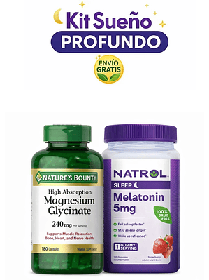 Kit Sueño Profundo con Melatonina 5mg en GoKit Sueño Profundo y Reparador | Magnesio Glicinato + Melatonina  5mg | Descanso Natural y Relajación | Envío Gratis Colombia