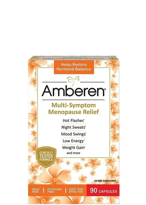 Amberen Menopausia 90 Cápsulas | Alivio Multi-síntomas | Sofocos, Estrés, Energía y Equilibrio Hormonal Sin Hormonas | Colombia