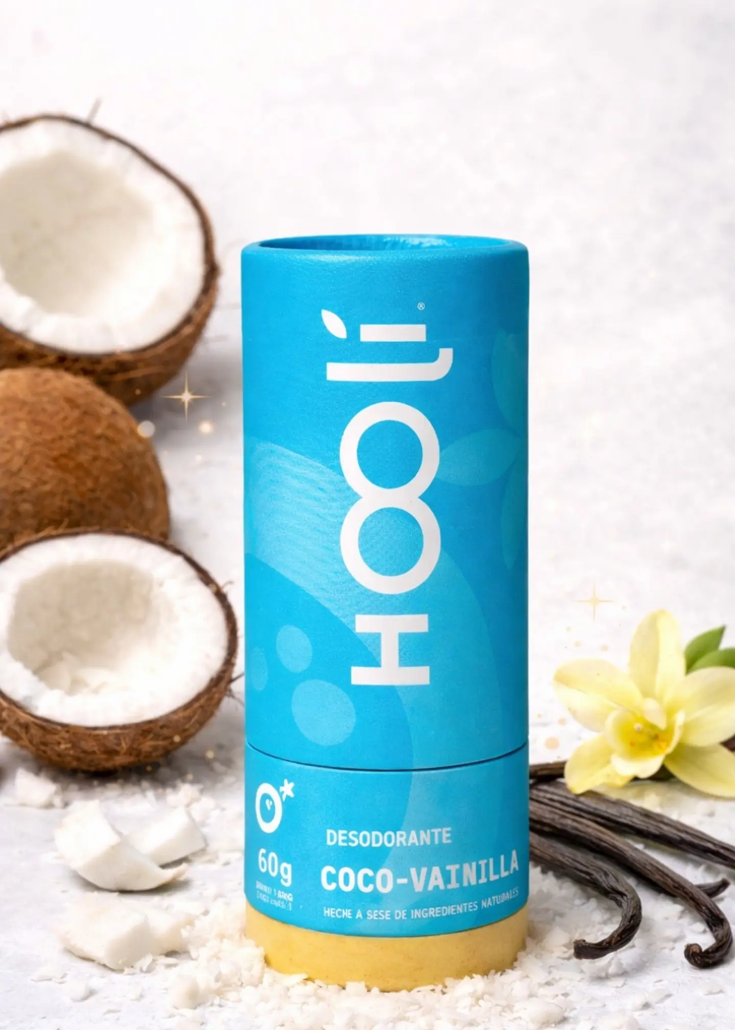 Desodorante Natural Hooli Coco y Vainilla 60g – Sin Aluminio, Sin Piedra de Alumbre y Sin Parabenos 1