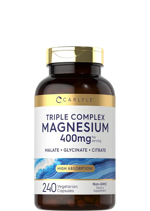 Carlyle Complejo Triple de Magnesio 400 mg x 240 Cápsulas | Malato, Glicinato y Citrato | Relajación Muscular, Sueño y Sistema Nervioso | Colombia