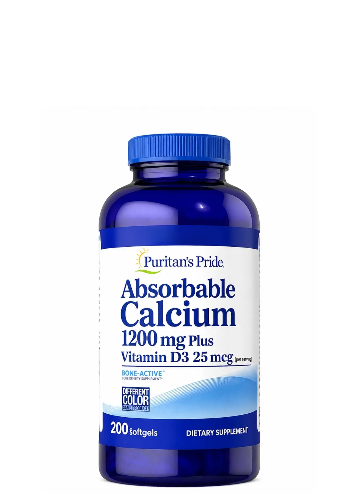 Puritan’s Pride Calcio Absorbible 1200 mg + Vitamina D3 25 mcg  200 cápsulas | Salud Ósea, Dientes Fuertes y Soporte Muscular | Colombia 1