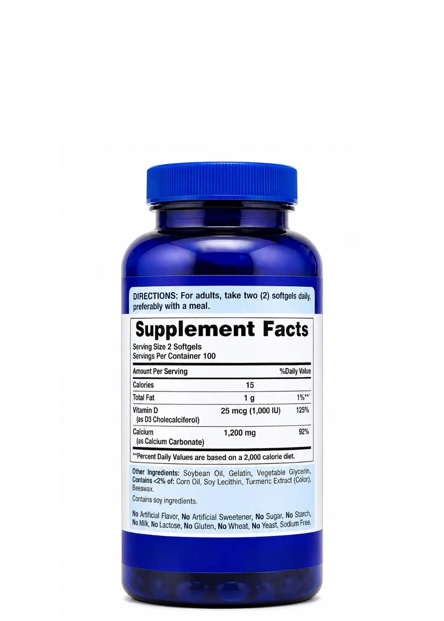 Puritan’s Pride Calcio Absorbible 1200 mg + Vitamina D3 25 mcg  200 cápsulas | Salud Ósea, Dientes Fuertes y Soporte Muscular | Colombia 2