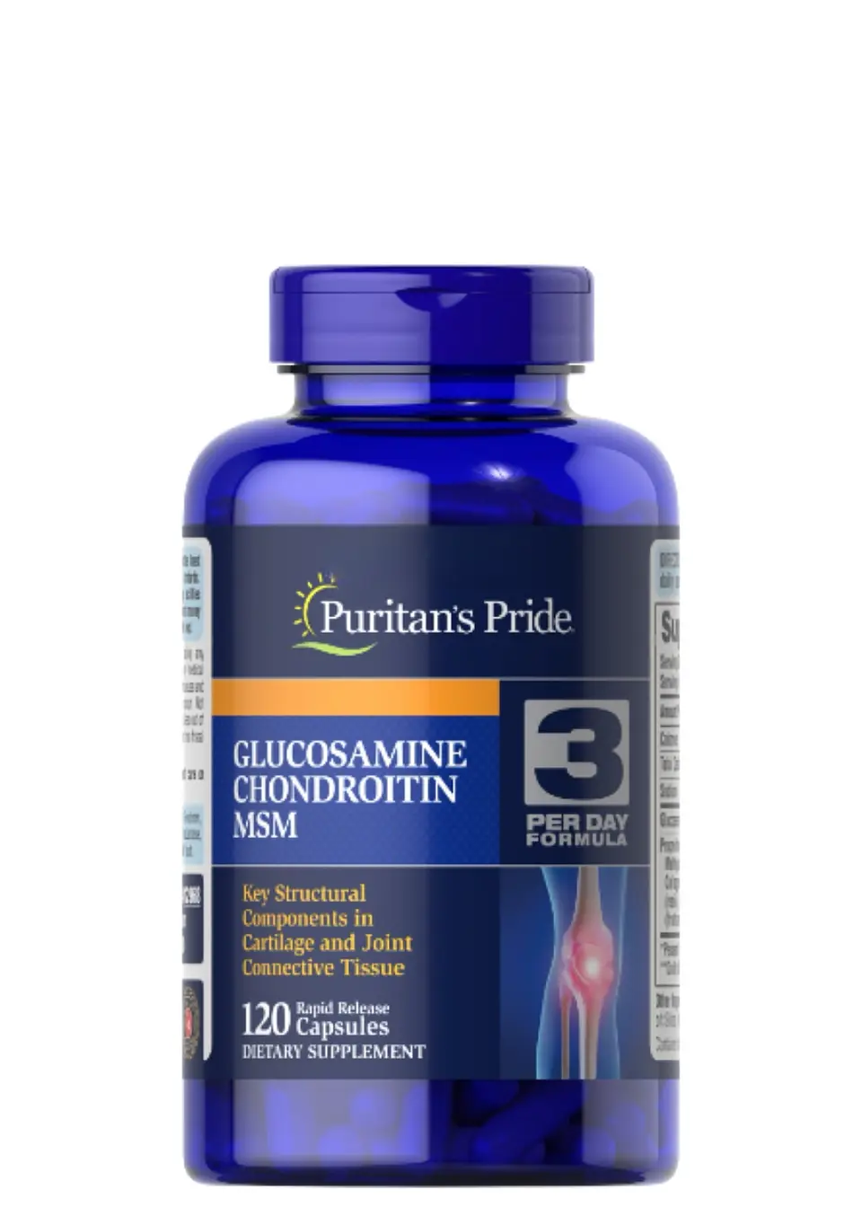 Puritan’s Pride Glucosamina + Condroitina + MSM x 120 Cápsulas | Soporte Articular, Cartílago y Movilidad | 3 al día | Colombia 1