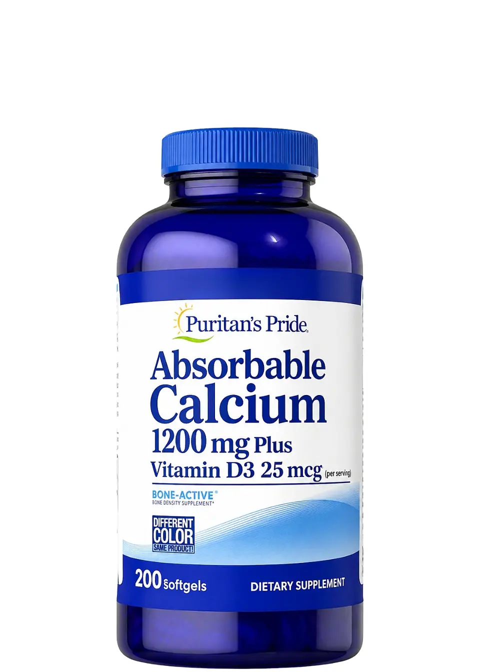 Puritan’s Pride Calcio Absorbible 1200 mg + Vitamina D3 25 mcg  200 cápsulas | Salud Ósea, Dientes Fuertes y Soporte Muscular | Colombia 1