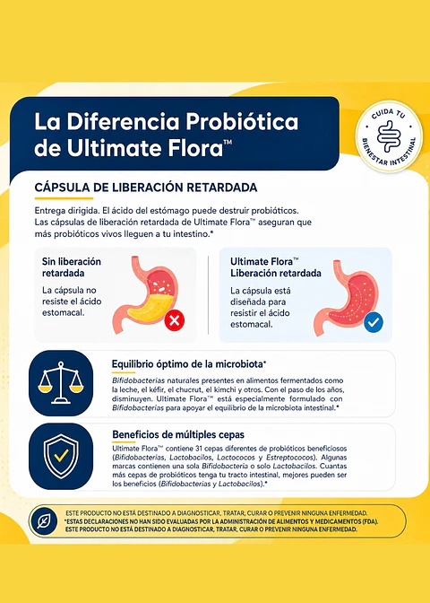 Renew Life Ultimate Flora™ Extra Care 50 Billion | Probiótico 50 Mil Millones UFC | 12 Cepas | Cápsulas Veganas de Liberación Retardada | Salud Digestiva y Microbiota | Colombia