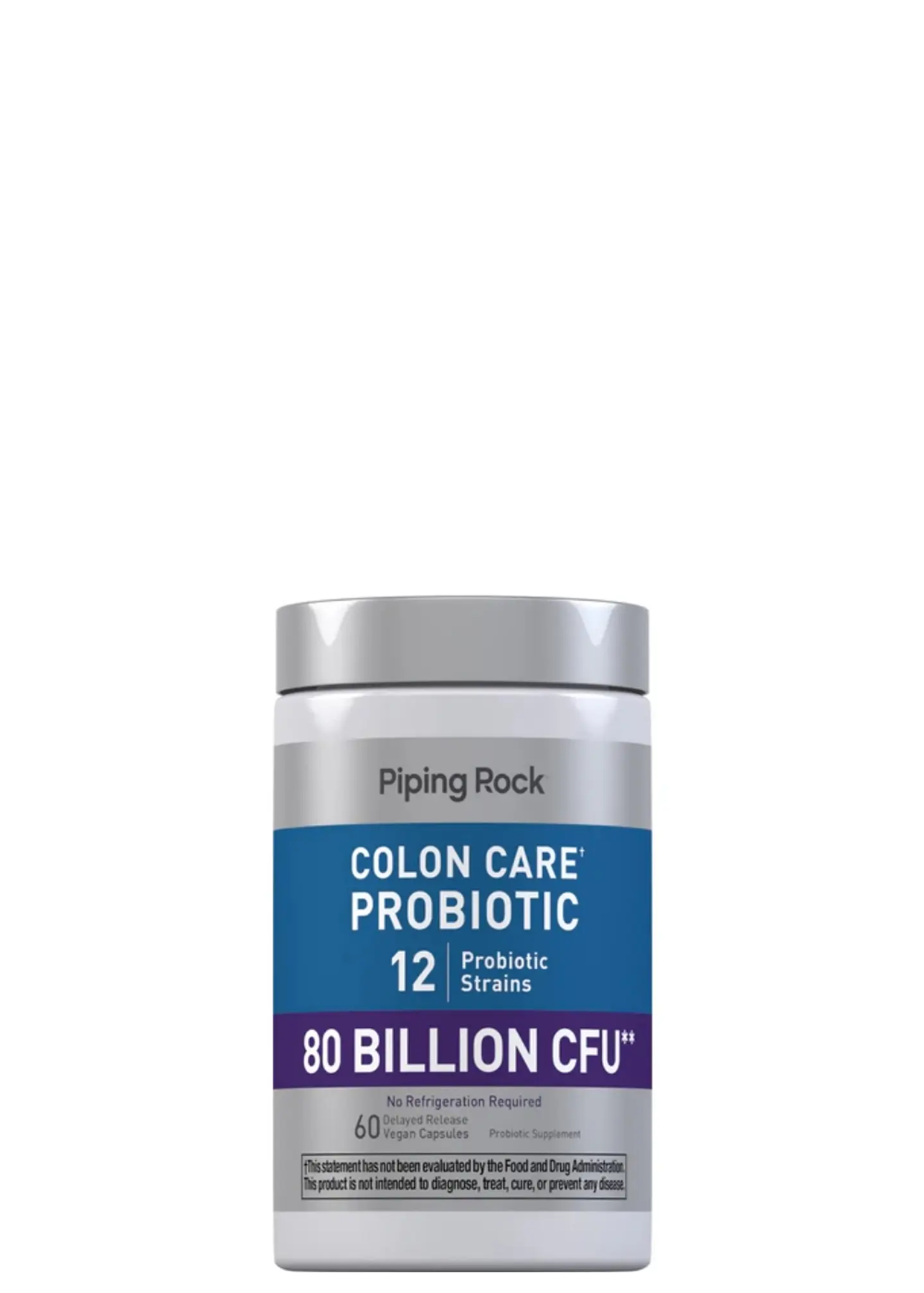 Piping Rock Probiótico Cuidado del Colon 80 Mil Millones UFC x 60 Cápsulas | Liberación Retardada | Salud Digestiva y Microbiota Intestinal  | Colombia 1