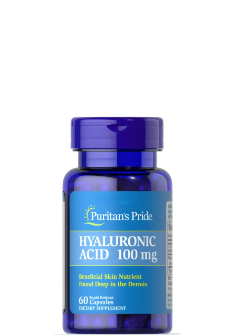 Puritan’s Pride Ácido Hialurónico 100 mg x 60 Cápsulas | Hidratación Profunda para la Piel y Bienestar Articular | Liberación Rápida | Colombia 1